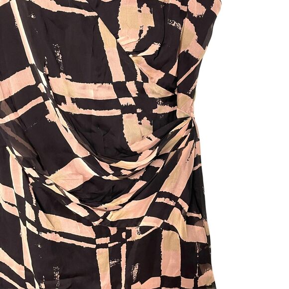 Iris Setlawke Silk Faux Wrap Sleeveless Dress Black and Mauve Size 10 - Picture 2 of 7
